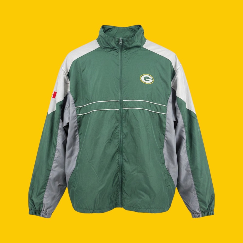 Dunbrooke Green Bay Packers Windbreaker Jacket Mens XXL Green Grey Full Zip NFL